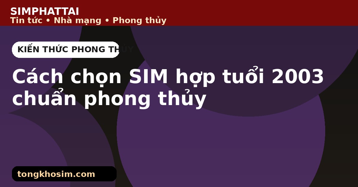 Cách chọn SIM hợp tuổi 2003 chuẩn phong thủy